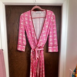 Rachel Antonoff pink print wrap dress